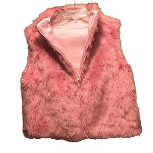 Vintage Pink Faux Fur Vest | Women's M/L